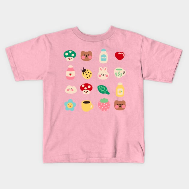 Cottagecore Aestetiq - Sticker Pack -Cottagecore - Goblincore Aesthetic Kids T-Shirt by NOSSIKKO